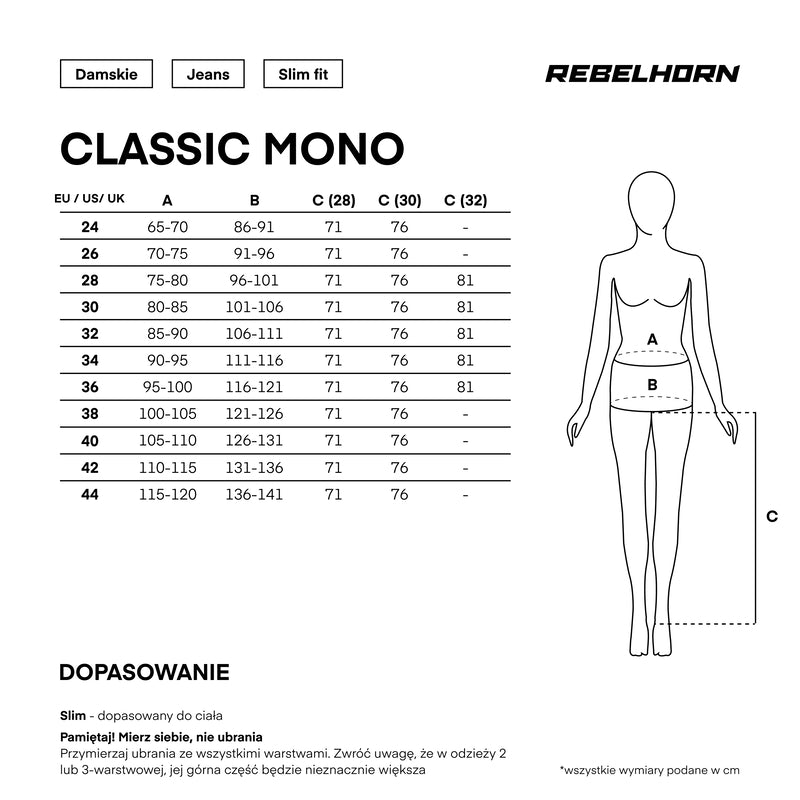 Jeansy motocyklowe damskie Rebelhorn Classic Washed Black Monolayer 32 348294_ZAL914560.jpg