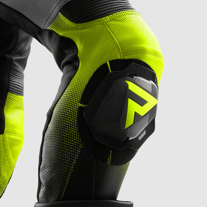 Spodnie motocyklowe skórzane Rebelhorn Inferno Black White Fluo Yellow 28 324030_ZAL787845.jpg