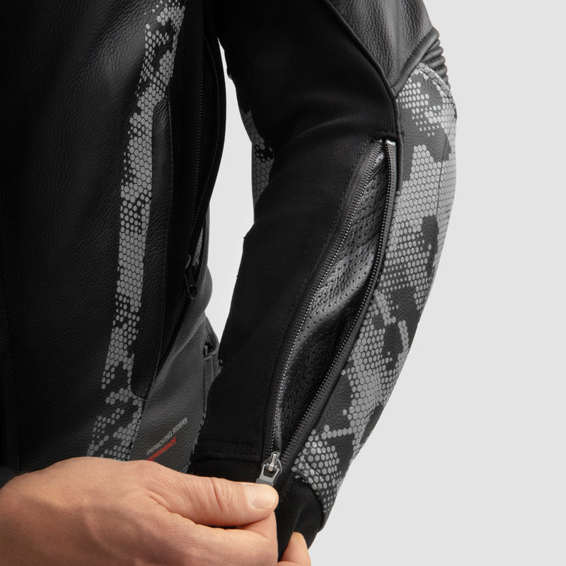 Kurtka motocyklowa skórzana Rebelhorn Veloce Camo Black Grey Fluo Red 16 330480_ZAL763465.jpg