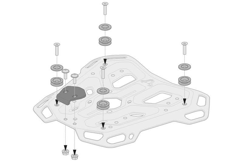 ZESTAW ADAPTERÓW DO ADVENTURE-RACK SW-MOTECH POD KUFER CENTRALNY TRAX BLACK 1