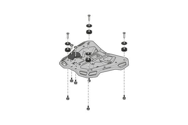 STELAŻ STREET-RACK POD PŁYTĘ MONTAŻOWĄ KUFRA SW-MOTECH Z900RS/ CAFE/ SE (17-) 50TH ANNI. (22-) BLACK 5