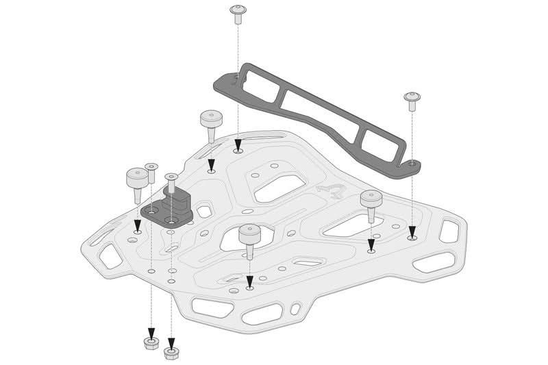 ZESTAW ADAPTERÓW DO ADVENTURE-RACK SW-MOTECH DO KUFRÓW SHAD BLACK 1