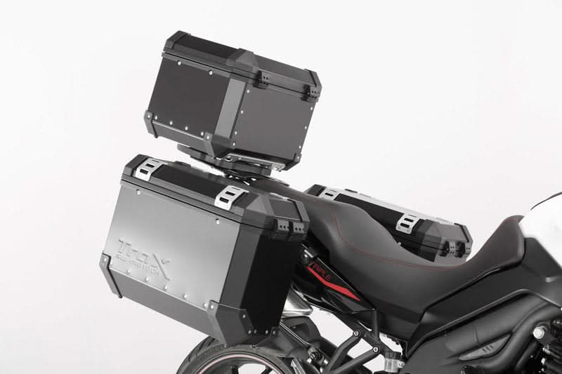 ZESTAW KUFRÓW BOCZNYCH TRAX ADV I STELAŻY SW-MOTECH TRIUMPH TIGER 1050 SPORT (13-) BLACK 45/37L 3