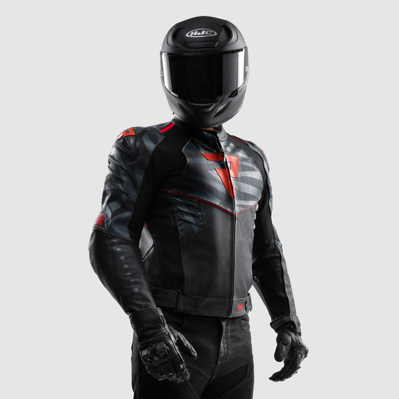 Kurtka motocyklowa skórzana Rebelhorn Vandal 2 Black Grey Fluo Red 34 347980_ZAL852671.jpg