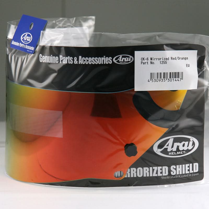 SZYBA DO KASKU ARAI SAMOCHODOWEGO CK-6 MIRROR RED ORANGE 1