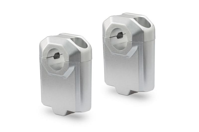 ZESTAW PODWYŻSZAJĄCY KIEROWNICĘ SW-MOTECH 22MM PODWYŻSZENIE 50MM SILVER 1