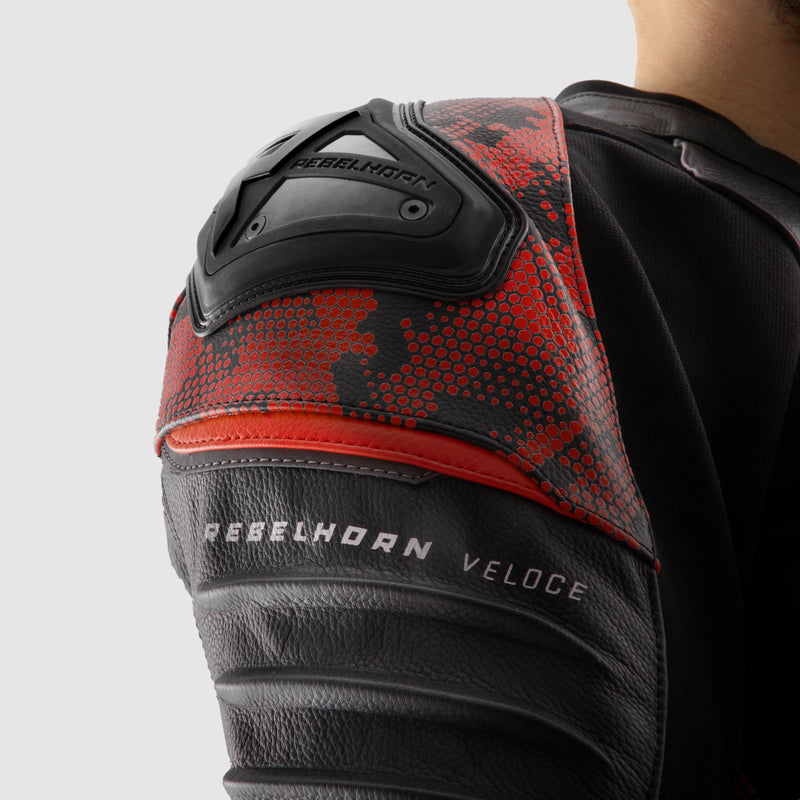 Kurtka motocyklowa skórzana Rebelhorn Veloce Camo Black Fluo Red 36 330362_ZAL763303.jpg