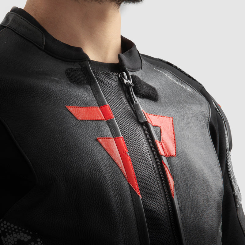 Kurtka motocyklowa skórzana Rebelhorn Veloce Camo Black Grey Fluo Red 12 330480_ZAL763447.jpg