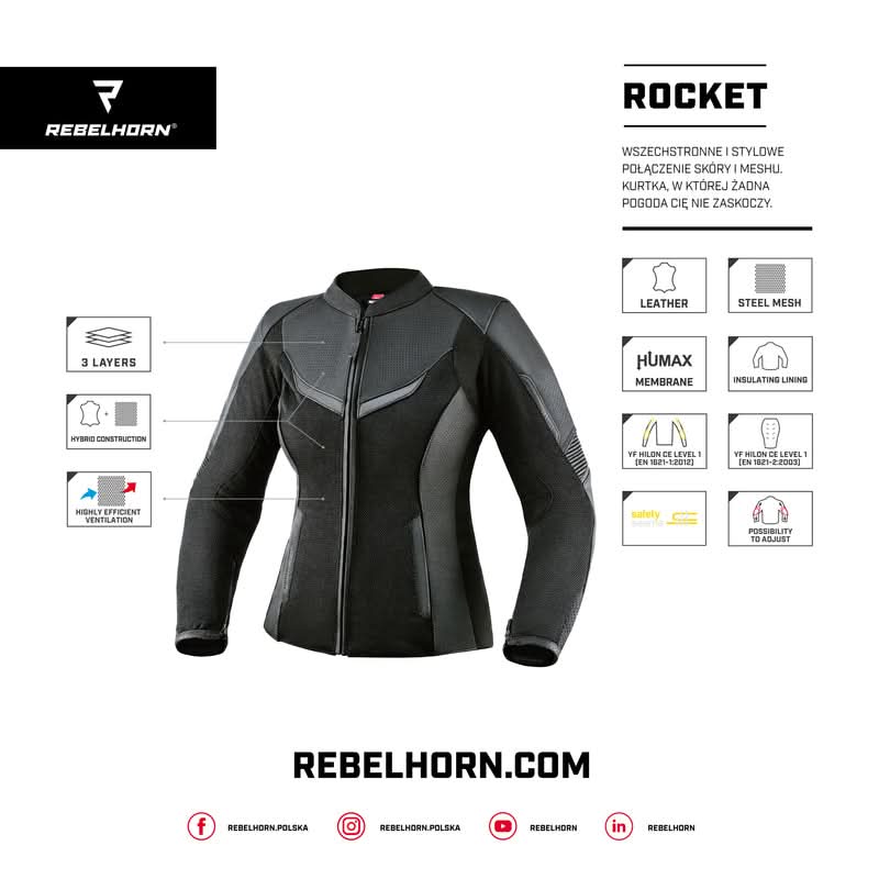 Motocyklowa Kurtka Skórzana Rebelhorn Rocket Lady Black 5 176349_ZAL320773.jpg