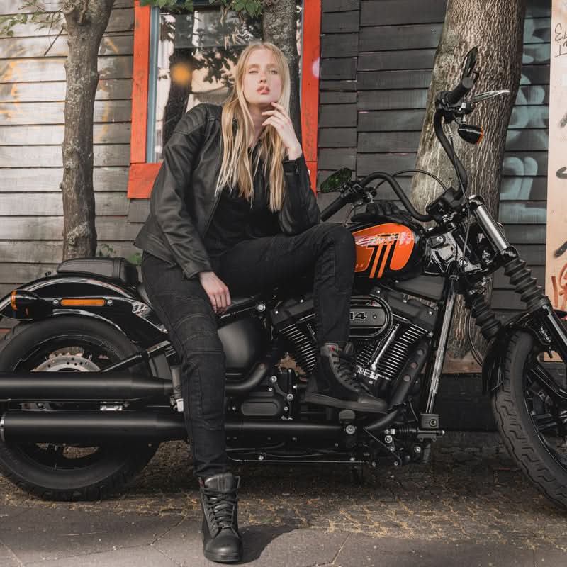 Jeansy motocyklowe damskie Rebelhorn Vandal Twill Olive 32 224497_ZAL528477.jpg