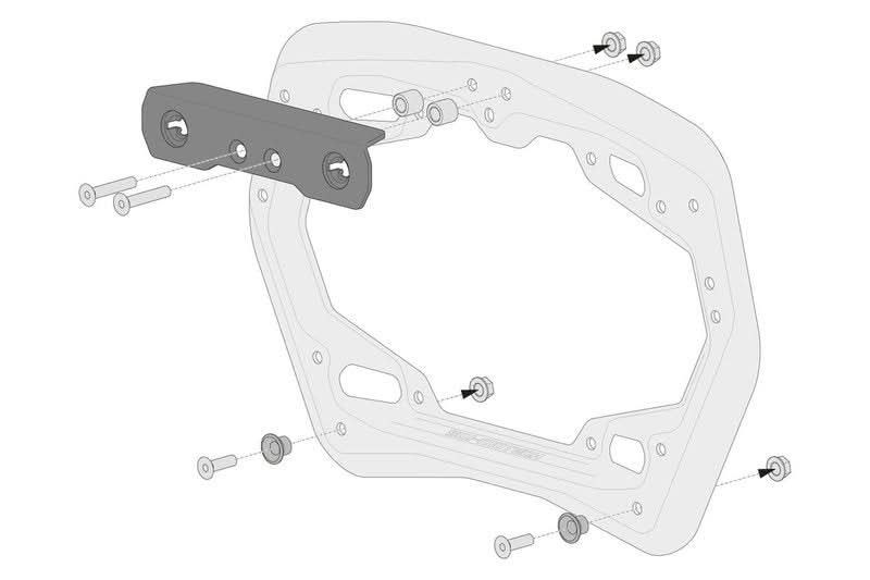 ZESTAW ADAPTERÓW NA STELAŻ EVO/PRO NA KUFRY BOCZNE SW-MOTECH GIVI TREKKER DOLOMITI 5