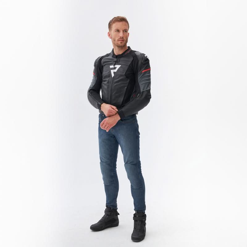 Kurtka motocyklowa skórzana Rebelhorn Veloce Black Grey Fluo Red 40 277790_ZAL678328.jpg
