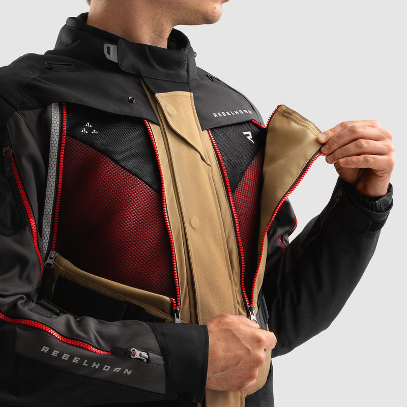 Kurtka motocyklowa tekstylna Rebelhorn Hardy 3.0 Desert Grey Red 39 324135_ZAL794631.jpg