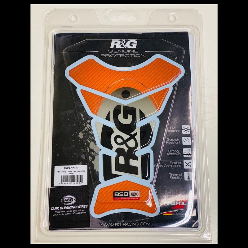 NAKLEJKA NA BAK TANKPAD RG RACING FACTORY CARBON KTM ORANGE 1