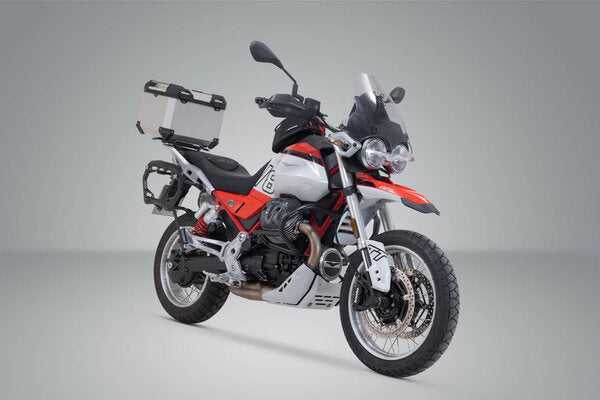 ZESTAW KUFRA CENTRALNEGO TRAX ADV SW-MOTECH MOTO GUZZI V85 TT (24-) SILVER 3