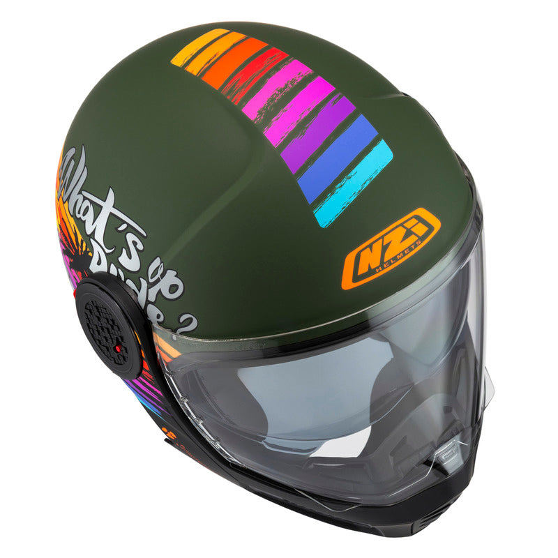 Kask Motocyklowy NZI Minimod Duo Rainbow Greenblack Silver Matt 17 362374_ZAL854217.jpg