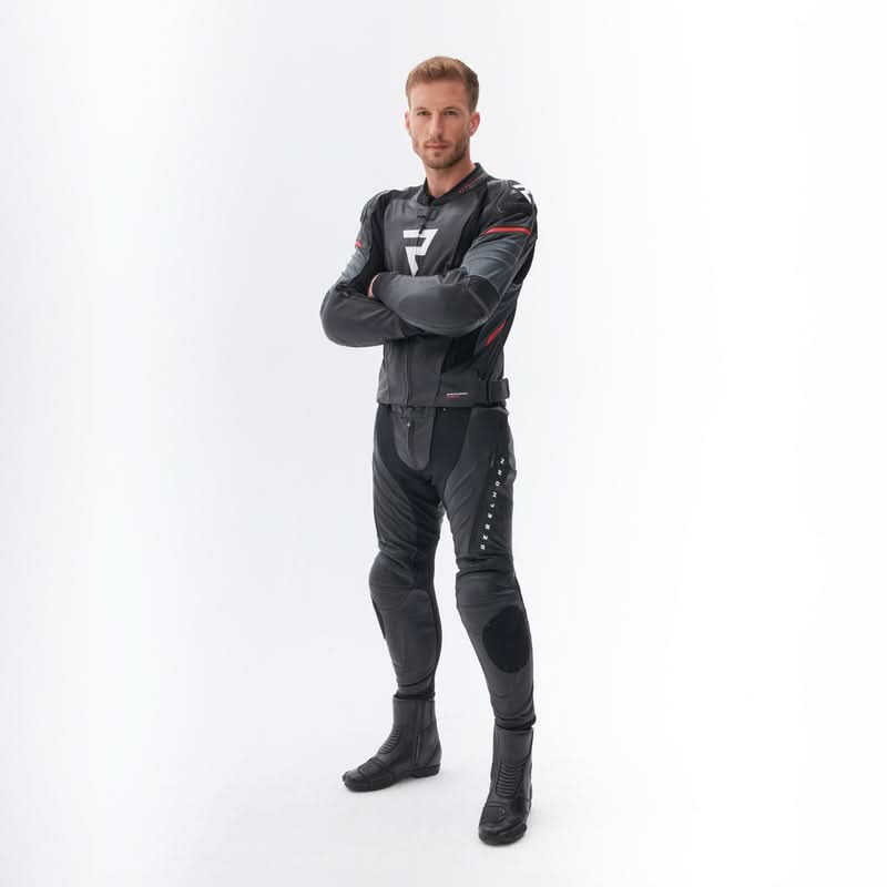 Kurtka motocyklowa skórzana Rebelhorn Veloce Black Grey Fluo Red 36 277790_ZAL678310.jpg