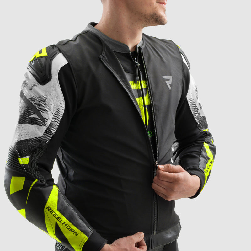 Kurtka motocyklowa skórzana Rebelhorn Inferno Black White Fluo Yellow 38 324180_ZAL786972.jpg