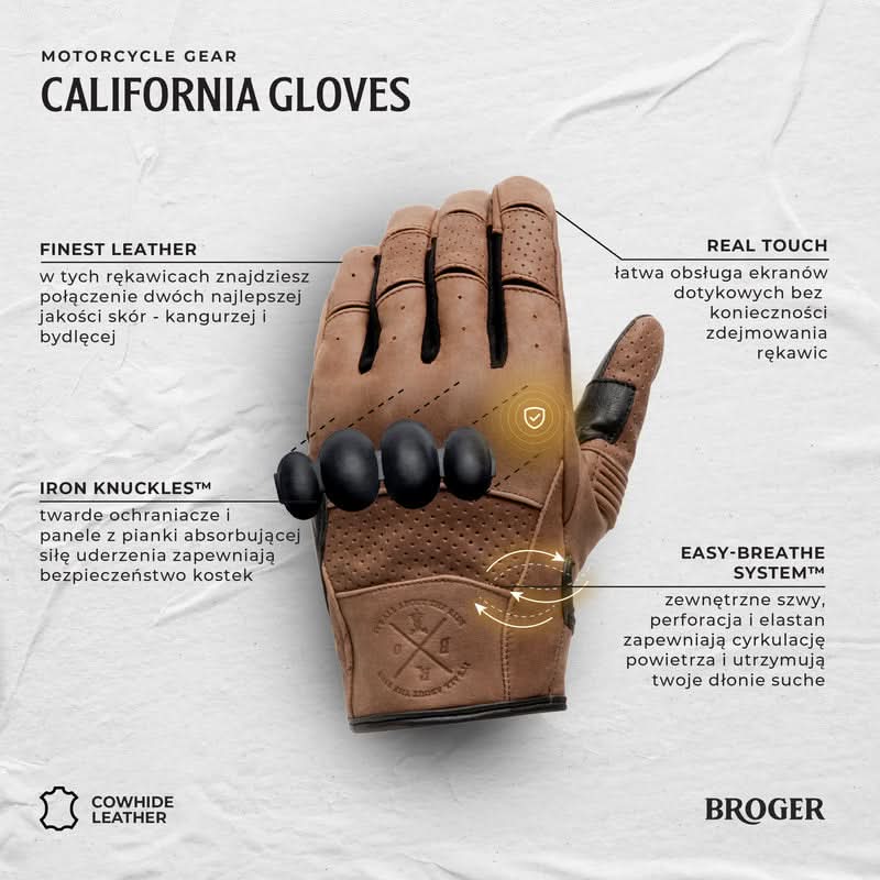 Rękawice Skórzane Broger California Lady Vintage Brown 23 214350_ZAL639650.jpg