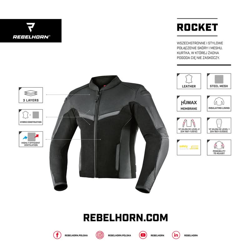 Kurtka motocyklowa skórzana Rebelhorn Rocket Black 5 176356_ZAL321721.jpg