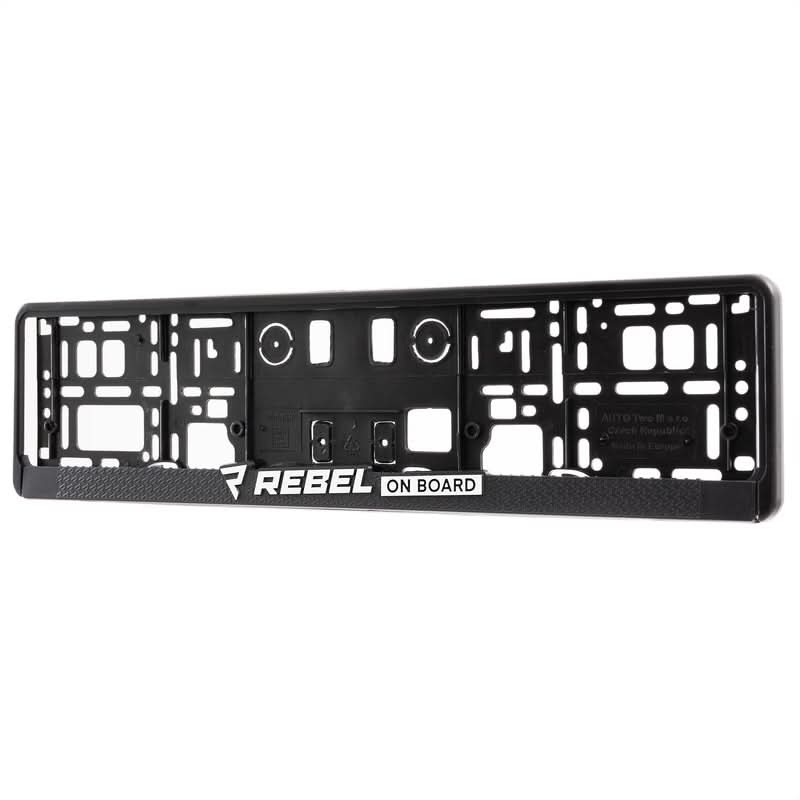 RAMKI NA REJESTRACJĘ SAMOCHODOWĄ REBELHORN REBEL ON BOARD BLACK 2 SZT 1