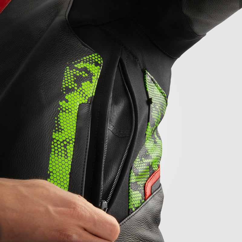 Kurtka motocyklowa skórzana Rebelhorn Veloce Camo Black Green Fluo Red 14 330371_ZAL763717.jpg