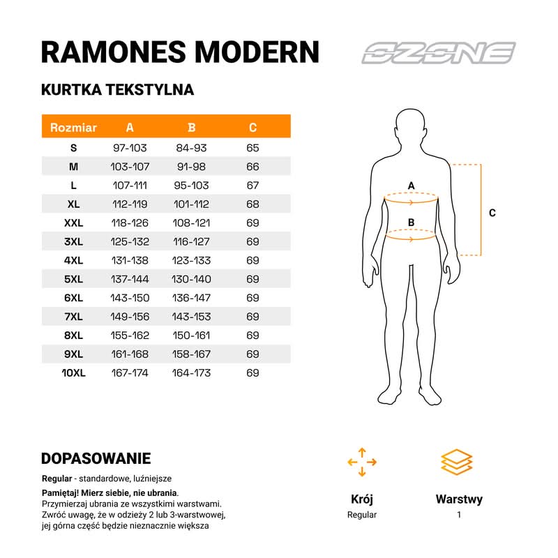 Kurtka Motocyklowa Skórzana Ozone Ramones Modern Matt Black 18 256880_ZAL676319.jpg