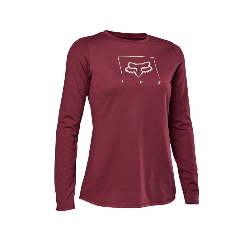 Koszulka Rowerowa z Długim Rękawem Fox Lady Ranger Dr Mid Dark Maroon 1 261543_ZAL541206.jpg
