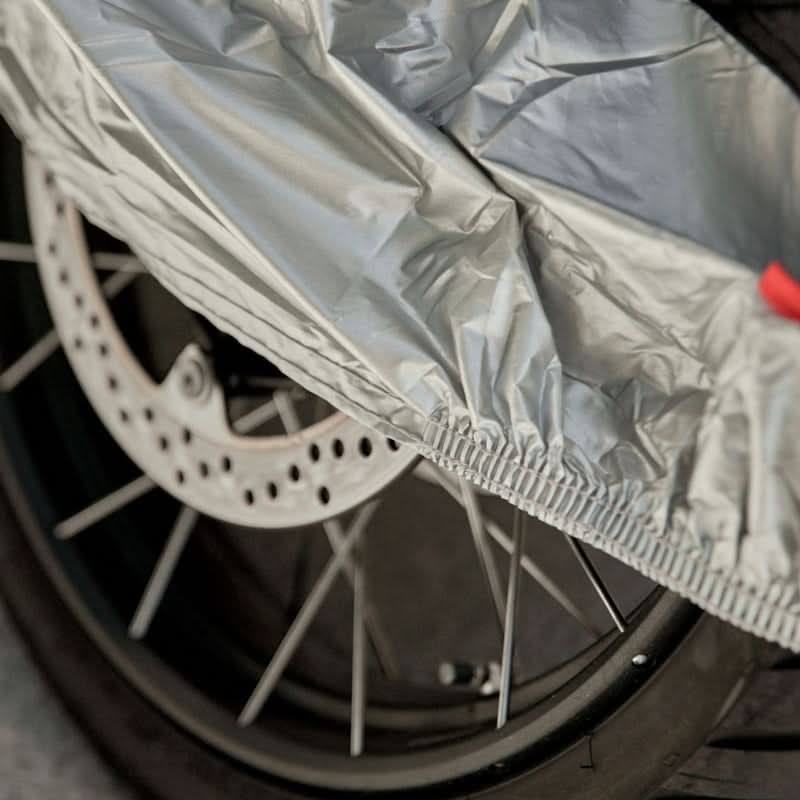 POKROWIEC NA MOTOCYKL REBELHORN COVER 2 Z MIEJSCEM NA KUFER BLACK SILVER XL 7