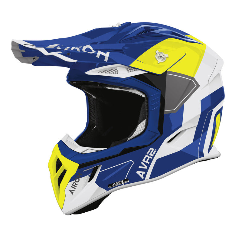 KASK MOTOCYKLOWY AIROH AVIATOR ACE 2 SHIELD BLUE YELLOW GLOSS S 1
