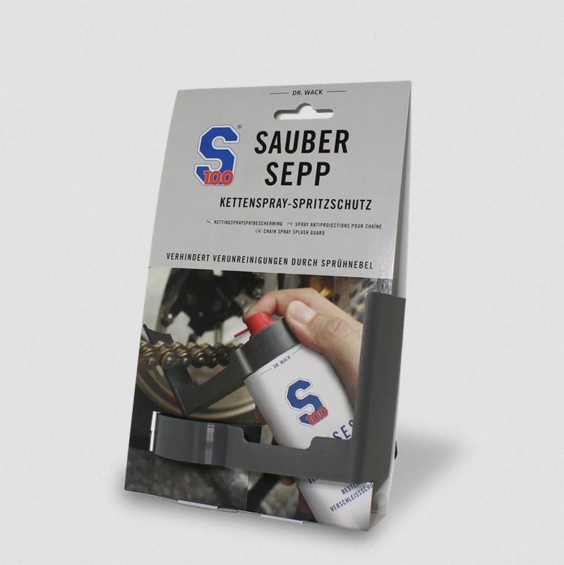 OSŁONA ZABEZPIECZAJĄCA MOTOCYKL PRZY SMAROWANIU ŁAŃCUCHA S100 SAUBER SEPP 1