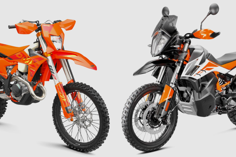 widok na motocykle enduro i adventure