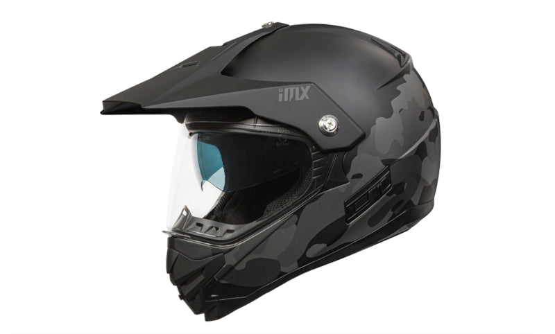 kask motocyklowy IMX w nowym malowaniu z blendą przeciwsłoneczną