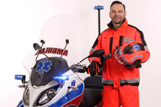 Ratownik motocyklista - Marcin "Borkoś" Borkowski miał wypadek