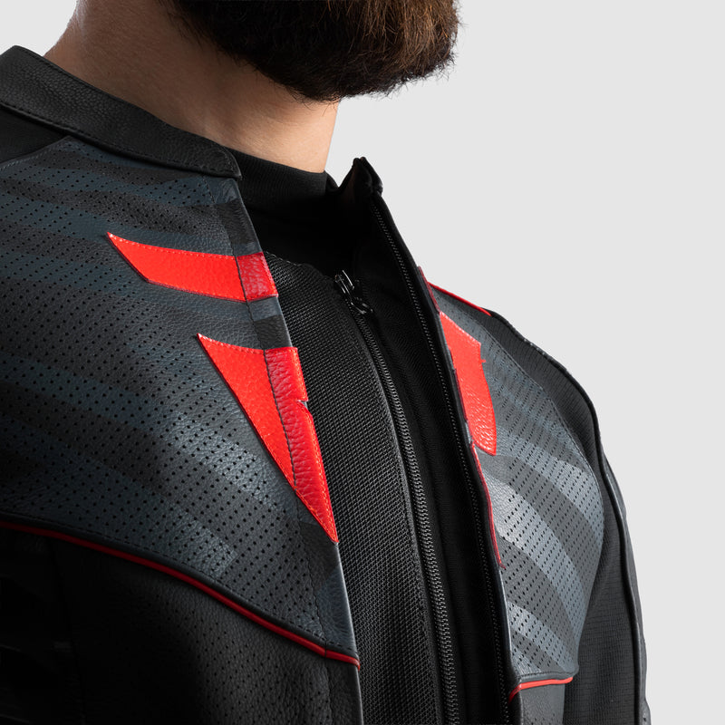 Kurtka motocyklowa skórzana Rebelhorn Vandal 2 Black Grey Fluo Red 20 347980_ZAL852608.jpg