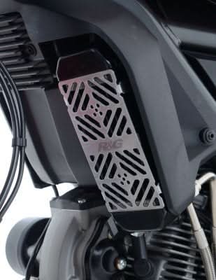 OSŁONA CHŁODNICY OLEJU RG RACING DUCATI SCRAMBLER/FLAT TRACK PRO, BRUSHED ALUMINIUM SILVER 1