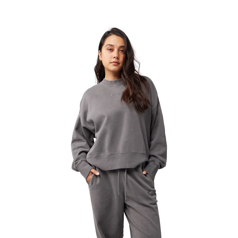 Bluza Damska FOX Wordmark Oversized Fleece Crew Pewter 5 311654_ZAL730875.jpg