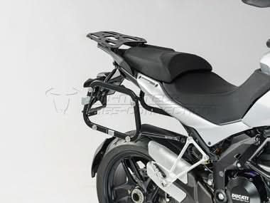 ZESTAW KUFRÓW BOCZNYCH TRAX ADV I STELAŻY SW-MOTECH MULTISTRADA 1200/S (10-14) SILVER 37/37L 1