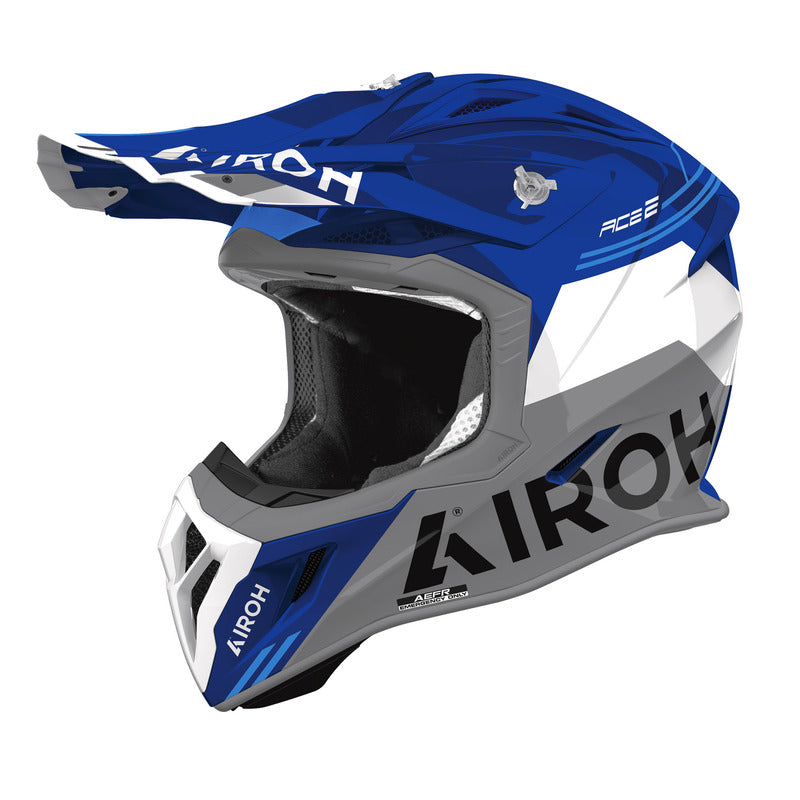 KASK MOTOCYKLOWY AIROH AVIATOR ACE 2 FURY BLUE GLOSS S 1