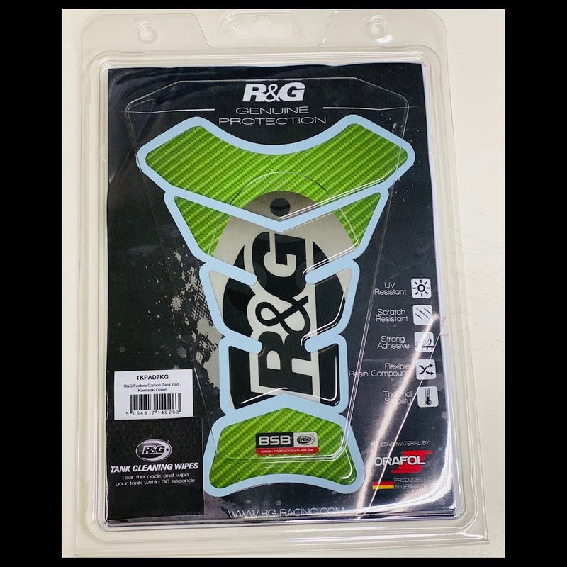 NAKLEJKA NA BAK TANKPAD RG RACING FACTORY CARBON KAWASAKI GREEN 1