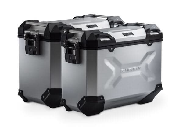 ZESTAW KUFRÓW BOCZNYCH TRAX ADV I STELAŻY SW-MOTECH BENELLI TRK 502 X (18-) SILVER 45/37L 1