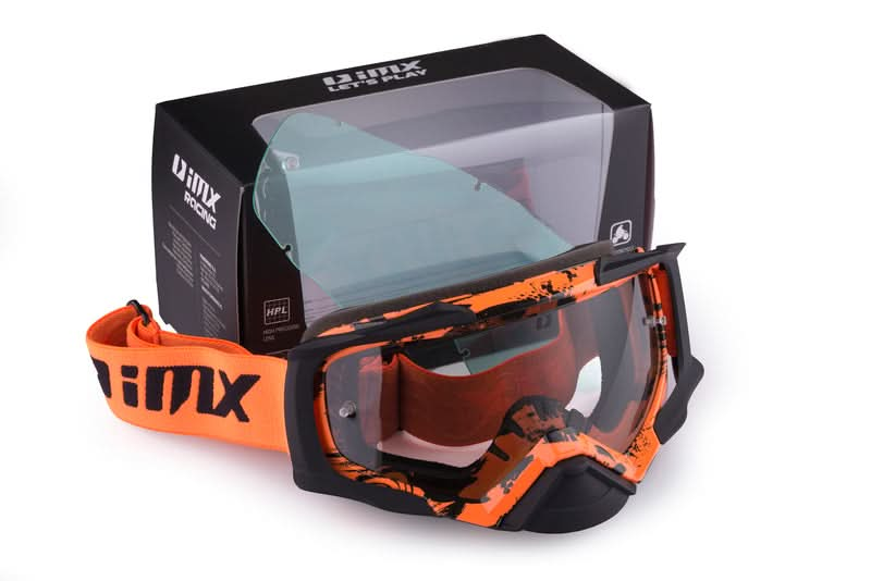 Gogle iMX Racing Dust Graphic Orange/Black Matt z Szybą Dark Smoke + Clear (2 szyby w zestawie) 3 164720_ZAL254253.jpg