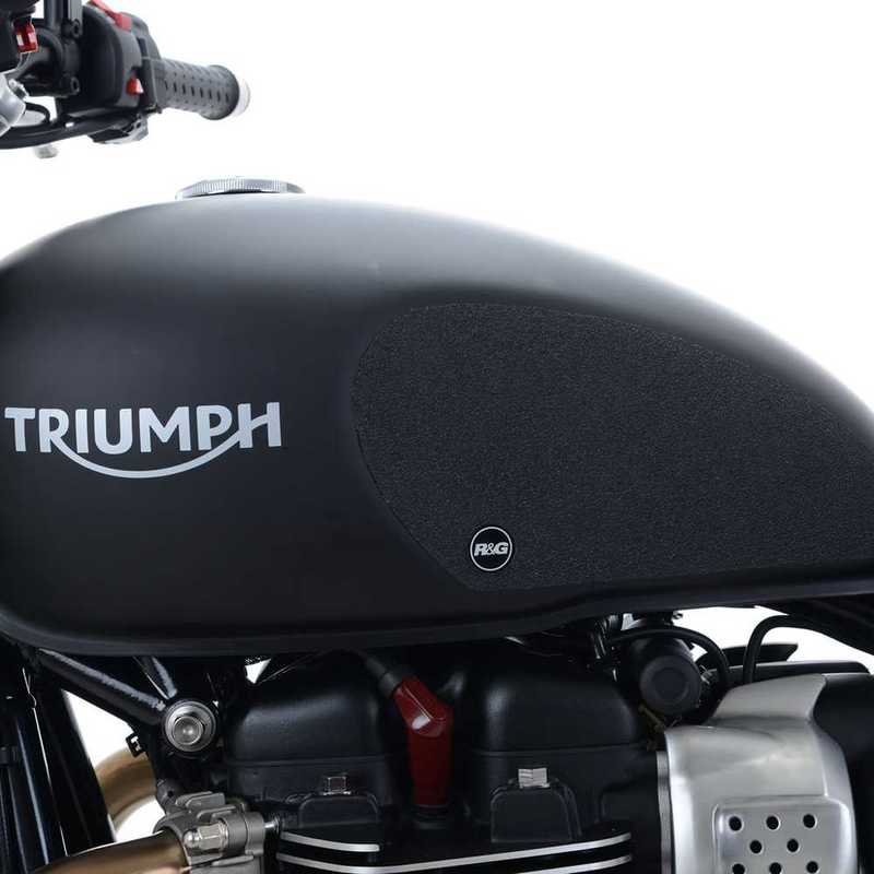 NAKLEJKA NA BAK TANKPAD ANTYPOŚLIZGOWY 2 CZĘŚCI RG RACING TRIUMPH STREET TWIN BLACK 1