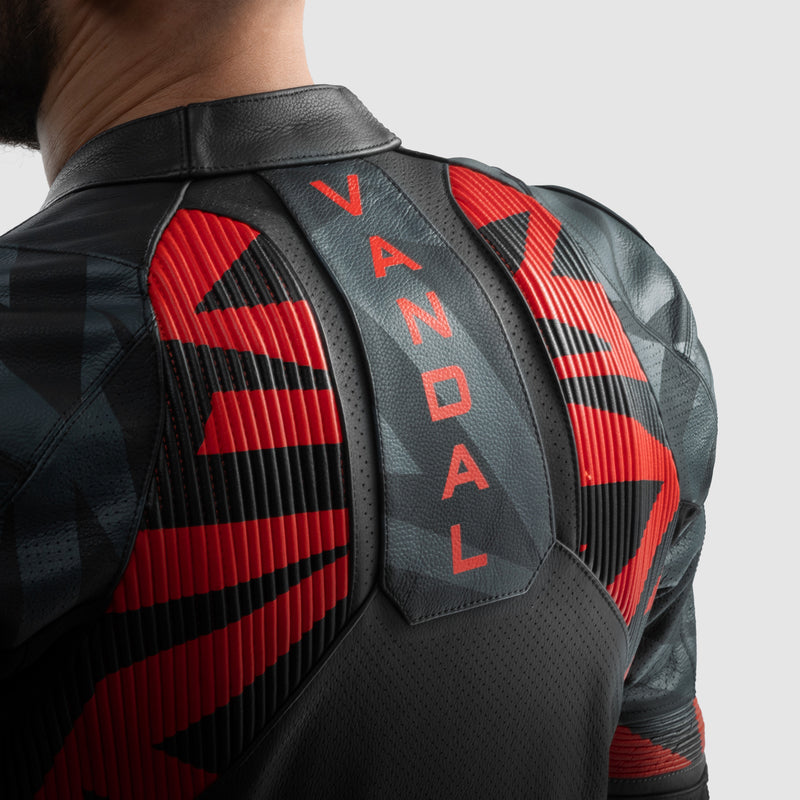 Kurtka motocyklowa skórzana Rebelhorn Vandal 2 Black Grey Fluo Red 16 347980_ZAL852590.jpg