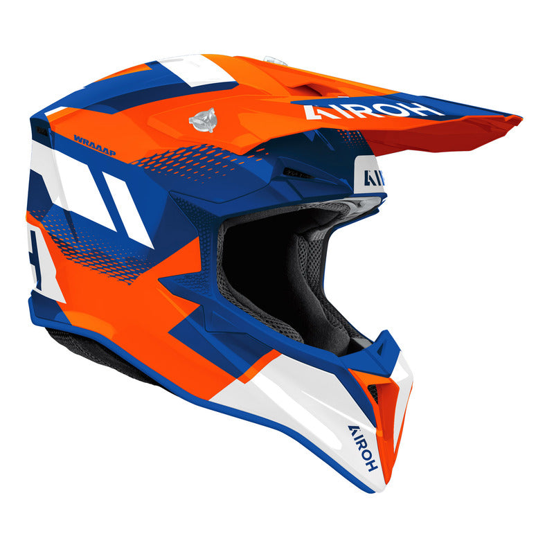 KASK MOTOCYKLOWY AIROH WRAAAP VISION ORANGE BLUE GLOSS XXL 1