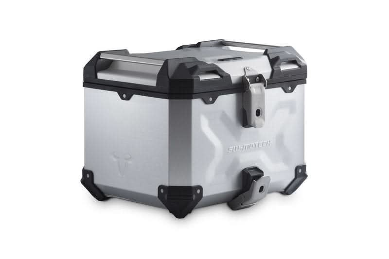 ZESTAW KUFRA CENTRALNEGO TRAX ADV SW-MOTECH MOTO GUZZI V85 TT (19-) SILVER 1