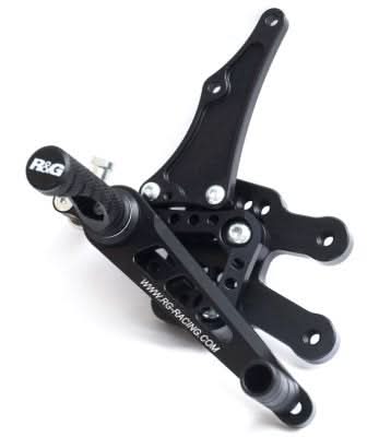 PODNÓŻKI REGULOWANE RG RACING SUZUKI GSXR600/750 L1, ZESTAW BLACK 1