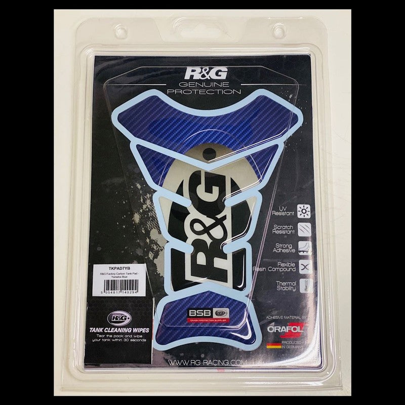 NAKLEJKA NA BAK TANKPAD RG RACING FACTORY CARBON YAMAHA BLUE 1