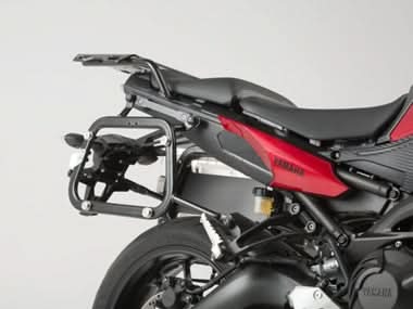 ZESTAW KUFRÓW BOCZNYCH TRAX ADV I STELAŻY SW-MOTECH YAMAHA MT-09 TRACER (14-18) SILVER 45/45 L 3