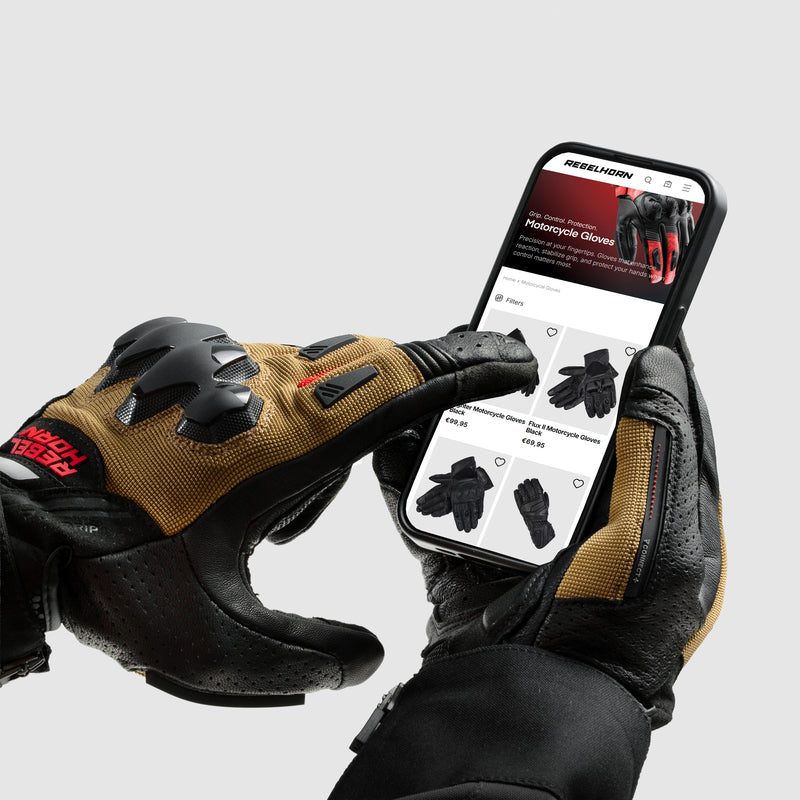 Rękawice motocyklowe Rebelhorn Defender Desert Black Red 31 348057_ZAL899543.jpg